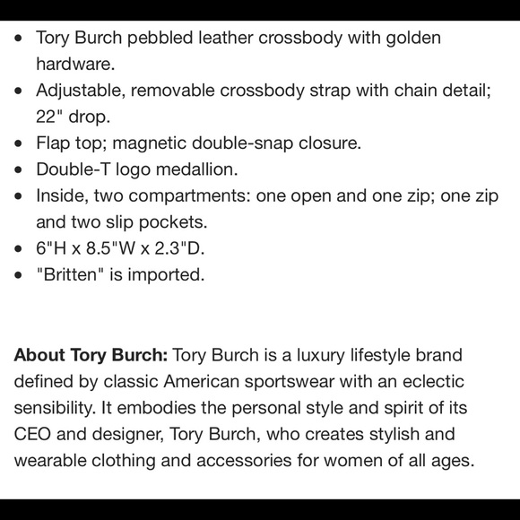 COPY - Tory Burch *Brand New* Britten Combo Crossbody NWT - Picture 2 of 8